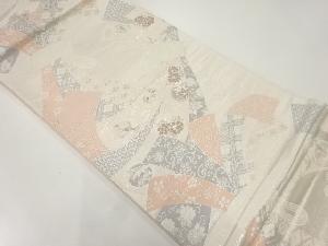 束ね熨斗に花古典柄織出し袋帯